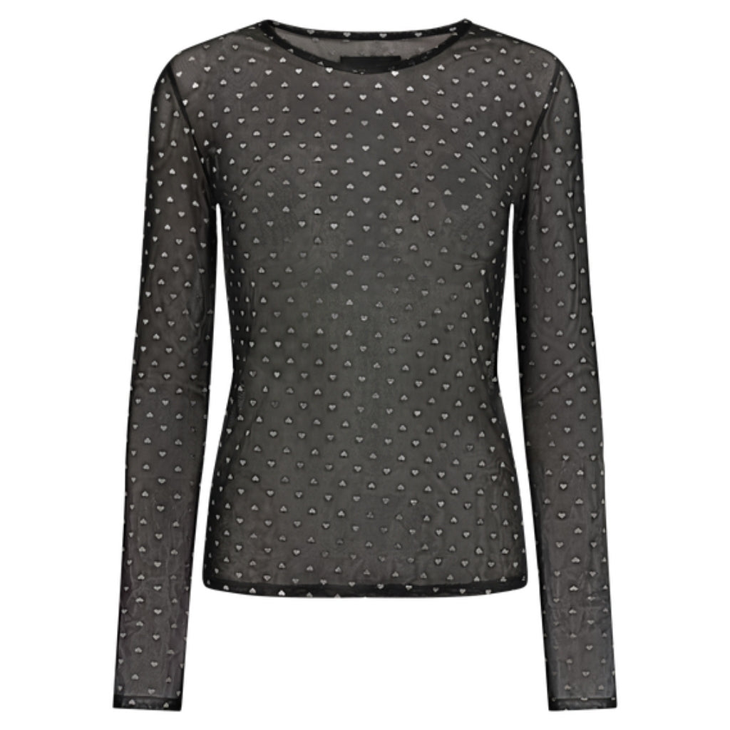 LIBERTÃ dame bluse MESH - BLACK SILVER HEART